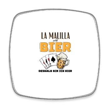 La Malilla et la bière - Magnet carré - blanc - Devant