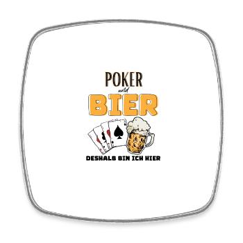 Poker et bière - Magnet carré - blanc - Devant