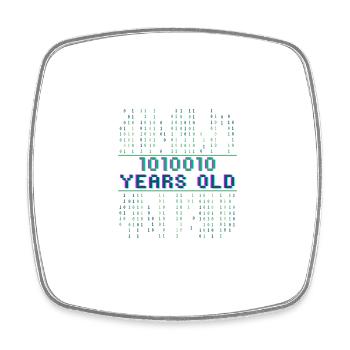 82nd Birthday 82 years old Binary Code Computer Science - Square fridge magnet - white - Front