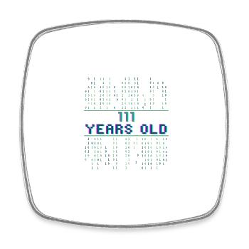 7e anniversaire 7 ans Informatique de code binaire - Magnet carré - blanc - Devant