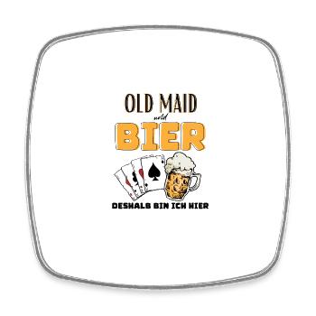 Old Maid und Bier - Viereckiger Kühlschrankmagnet - Weiß - Vorne