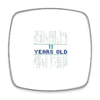 3rd Birthday 3 Years Old Binary Code Computer Science - Square fridge magnet - white - Front