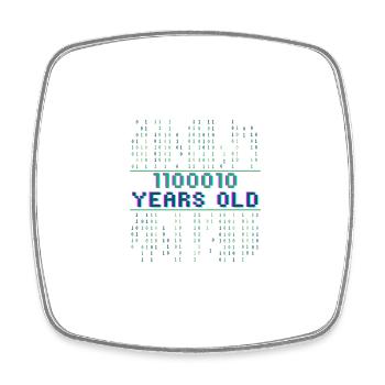 98th Birthday 98 Years Old Binary Code Coder - Square fridge magnet - white - Front
