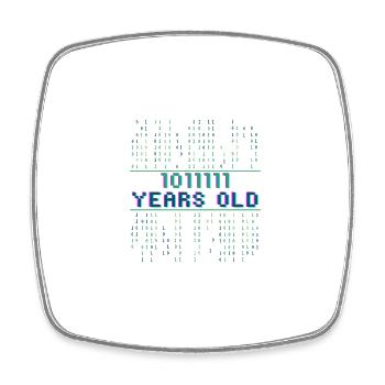 95e anniversaire 95 ans Code binaire Informatique - Magnet carré - blanc - Devant