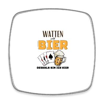 Watten und Bier - Viereckiger Kühlschrankmagnet - Weiß - Vorne