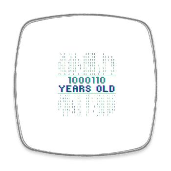 70e anniversaire 70 ans Code binaire Informatique - Magnet carré - blanc - Devant