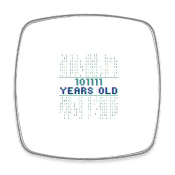 47e anniversaire 47 ans Code binaire Informatique - Magnet carré - blanc - Devant