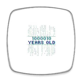66th Birthday 66 years old Binary Code Computer Science - Square fridge magnet - white - Front