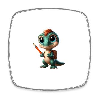 Velociraptor Cartoon 3 - Magnet carré - blanc - Devant