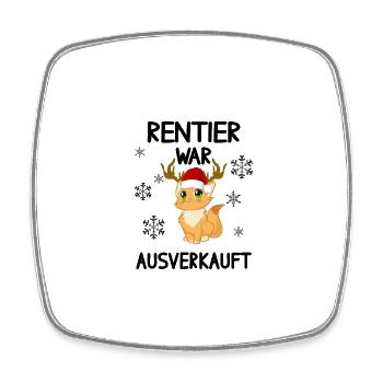 Rentier war aus Katze Weihnachten Lustige Sprüche - Viereckiger Kühlschrankmagnet - Weiß - Vorne