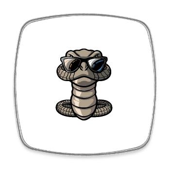 Snake Cobra Cool Animal - Square fridge magnet - white - Front