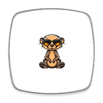 Suricate Cool Animal - Magnet carré - blanc - Devant