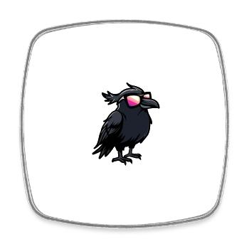 Corbeau Corbeau Animal cool - Magnet carré - blanc - Devant