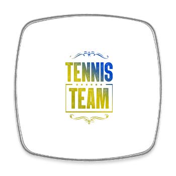 Équipe de tennis - Magnet carré - blanc - Devant