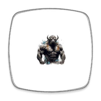 Bison Muscles Bodybuilding - Square fridge magnet - white - Front