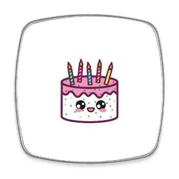 Birthday cake - Square fridge magnet - white - Front
