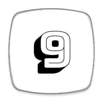 9 - Square fridge magnet - white - Front