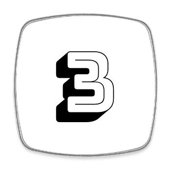 3 - Magnet carré - blanc - Devant