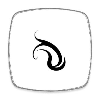 Flame - Square fridge magnet - white - Front