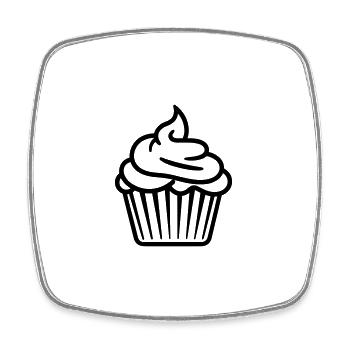 Cupcake - Square fridge magnet - white - Front