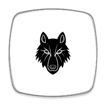 Loup - Magnet carré - blanc - Devant