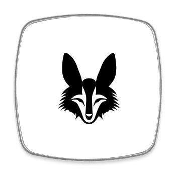 Fuchs - Viereckiger Kühlschrankmagnet - Weiß - Vorne