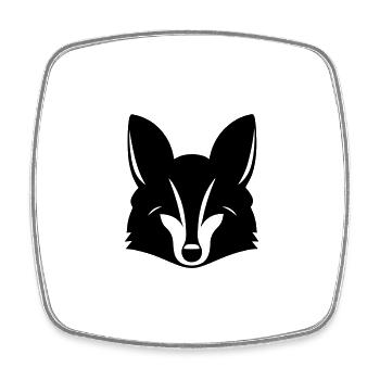 renard - Magnet carré - blanc - Devant