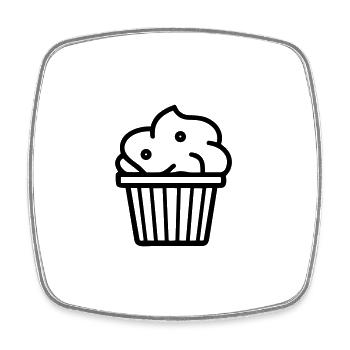Muffin - Viereckiger Kühlschrankmagnet - Weiß - Vorne