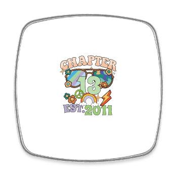 Turning 13 13th Birthday Retro Theme Peace Sign - Square fridge magnet - white - Front