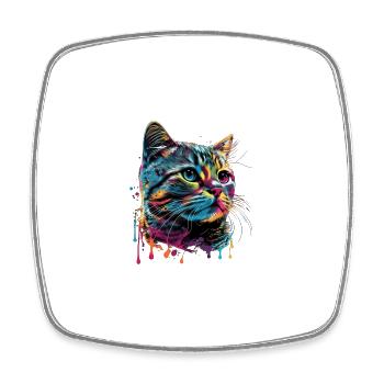 Colorful American Shorthair Cat Gaze - Viereckiger Kühlschrankmagnet - Weiß - Vorne