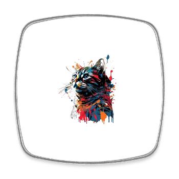 Colorful American Shorthair Cat Gaze - Viereckiger Kühlschrankmagnet - Weiß - Vorne
