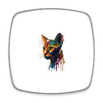 Abyssinian Cat Colorful Gaze - Viereckiger Kühlschrankmagnet - Weiß - Vorne