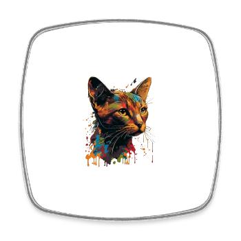 Abyssinian Cat Colorful Gaze - Viereckiger Kühlschrankmagnet - Weiß - Vorne