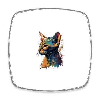 Abyssinian Cat Colorful Gaze - Viereckiger Kühlschrankmagnet - Weiß - Vorne