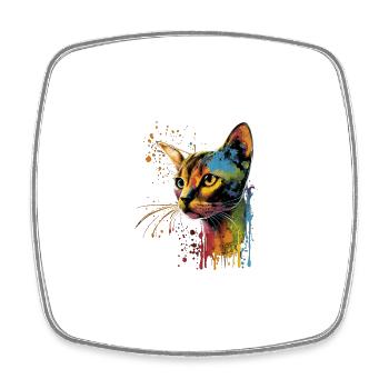 Abyssinian Cat Colorful Gaze - Viereckiger Kühlschrankmagnet - Weiß - Vorne