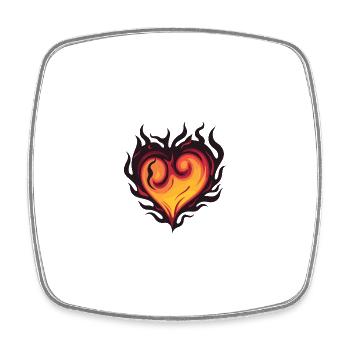 Heart, Flame, Fire, Love - Square fridge magnet - white - Front
