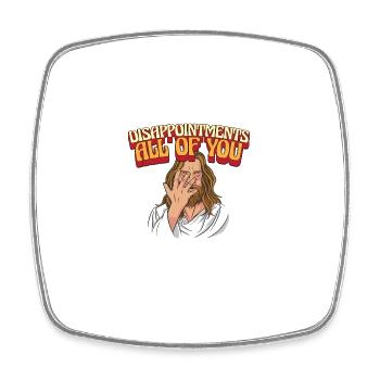 Disappointments All Of You Funny Jesus Facepalm - Viereckiger Kühlschrankmagnet - Weiß - Vorne