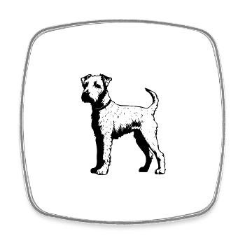 Airedale Terrier Hund - Viereckiger Kühlschrankmagnet - Weiß - Vorne
