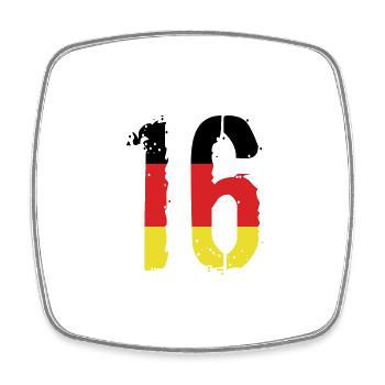 Maillot 16 numéros Allemagne - Magnet carré - blanc - Devant
