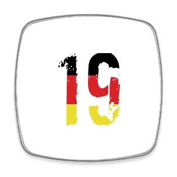 Maillot 19 Numéro Allemagne - Magnet carré - blanc - Devant
