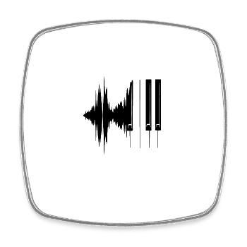 Piano Heartbeat Pianiste Claviériste Piano - Magnet carré - blanc - Devant