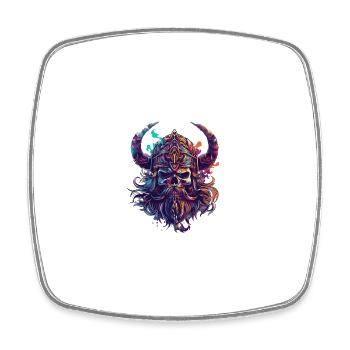 Viking Odin Skull - Square fridge magnet - white - Front