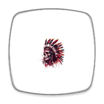 Crâne de chef indien - Magnet carré - blanc - Devant