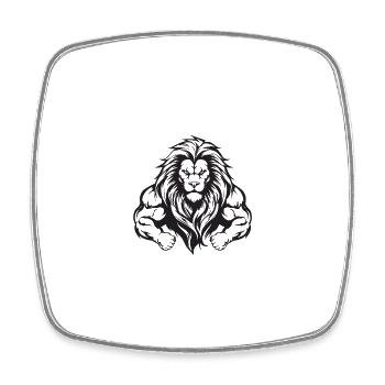 Lion Muscles Gym MMA Fighter - Magnet carré - blanc - Devant