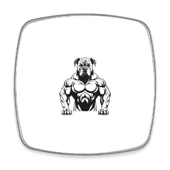 Dog Beast Bodybuilding Muscles Gym - Square fridge magnet - white - Front