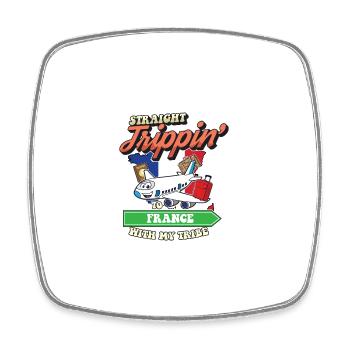 Straight Trippin' To France With My Tribe Family - Square fridge magnet - white - Front