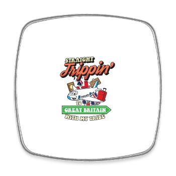 Straight Trippin' To Great Britain With My Tribe - Viereckiger Kühlschrankmagnet - Weiß - Vorne