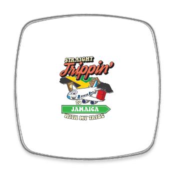 Straight Trippin' To Jamaica With My Tribe Family - Square fridge magnet - white - Front