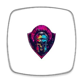 Spartaner Totenkopf Gladiator - Viereckiger Kühlschrankmagnet - Weiß - Vorne