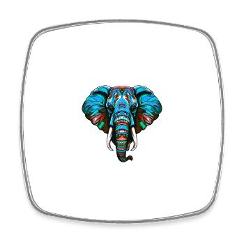 Elephant Portrait Colorful - Square fridge magnet - white - Front